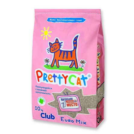 Комкующийся наполнитель для кошек PrettyCat Euro Mix бентонитовый, 10 кг, 40 л