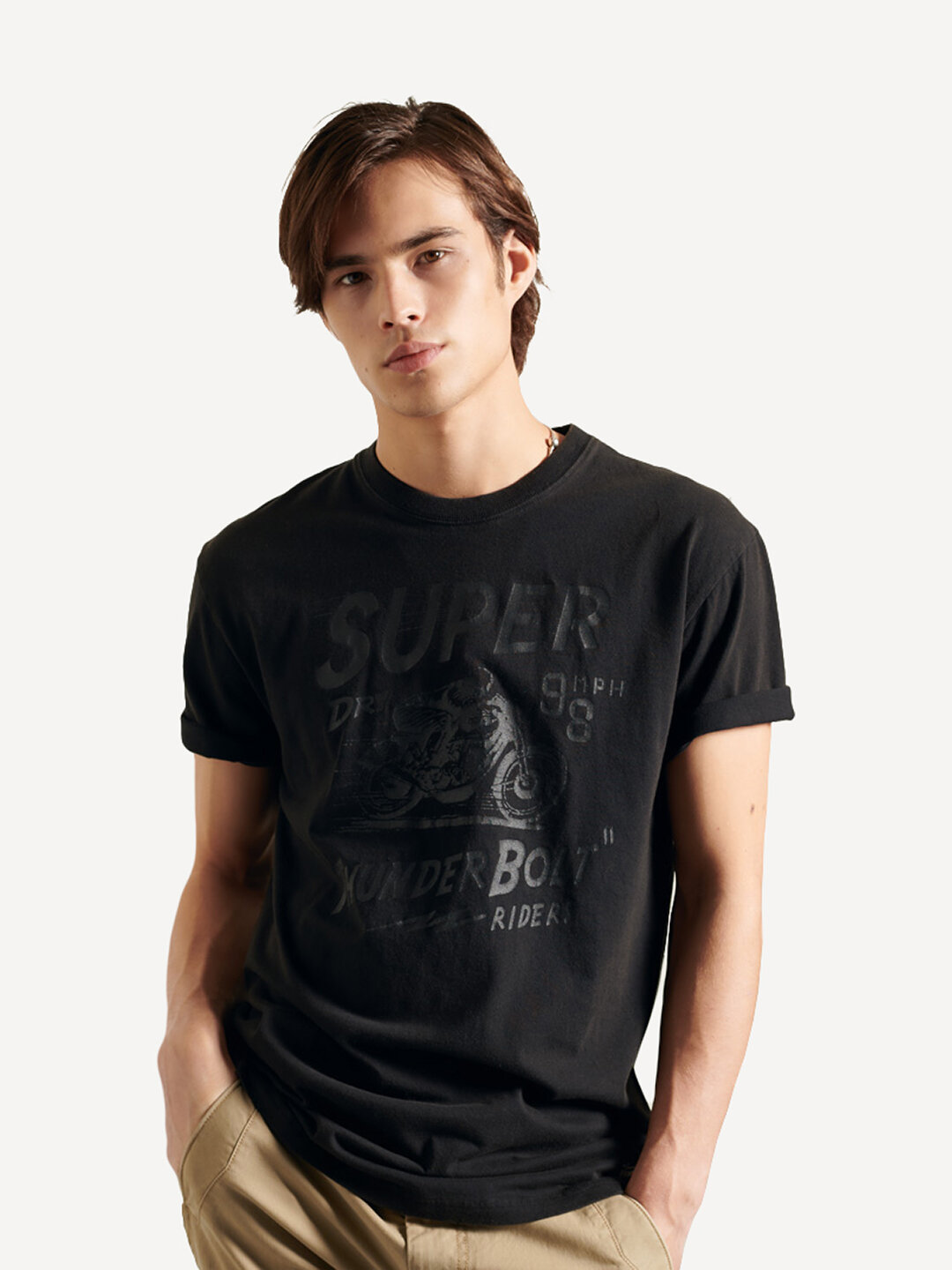 фото Футболка мужская superdry boho box fit graphic tee черная m