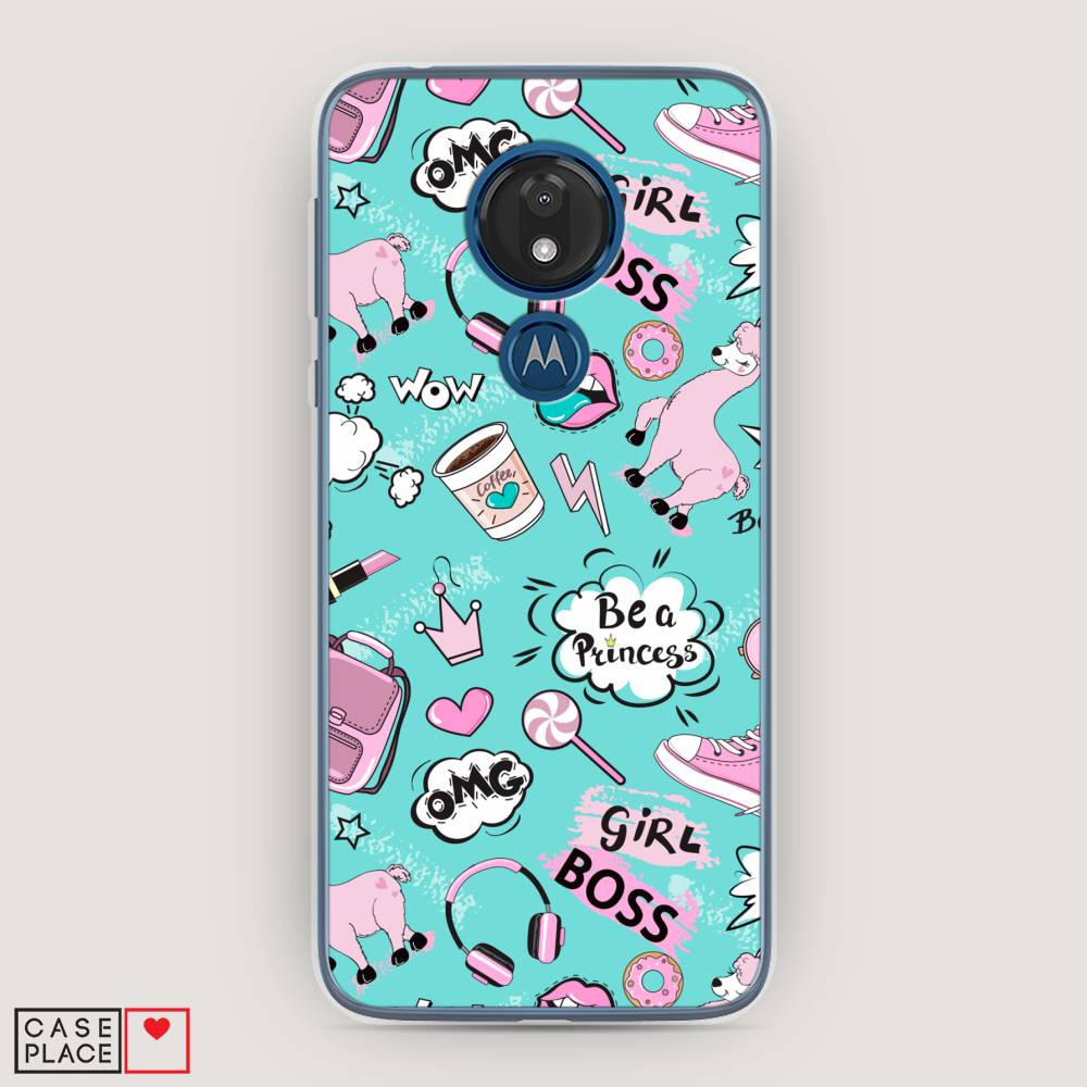 

Чехол Awog на Motorola Moto G7 / Моторола Мото G7 "Стильная лама", Разноцветный, 241150-1