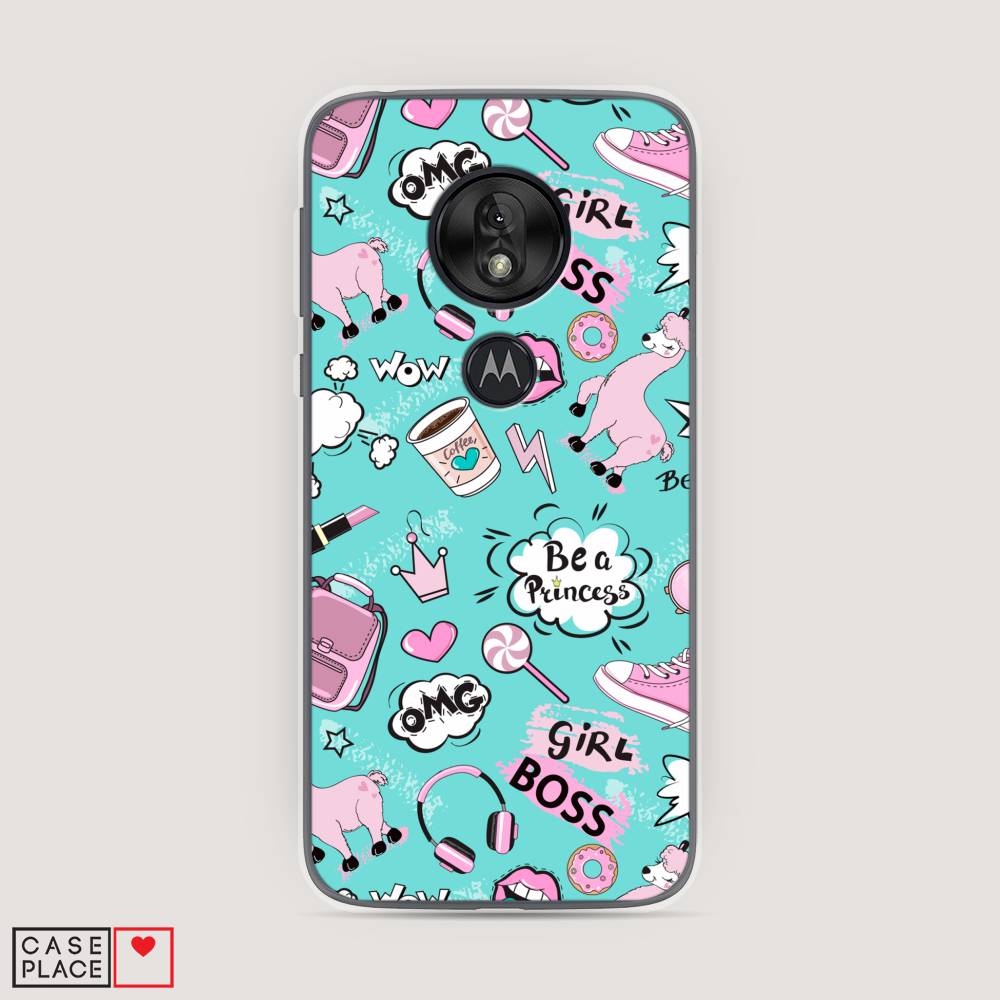 

Чехол Awog на Motorola Moto G7 Play / Моторола Мото G7 Play "Стильная лама", Разноцветный, 241250-1