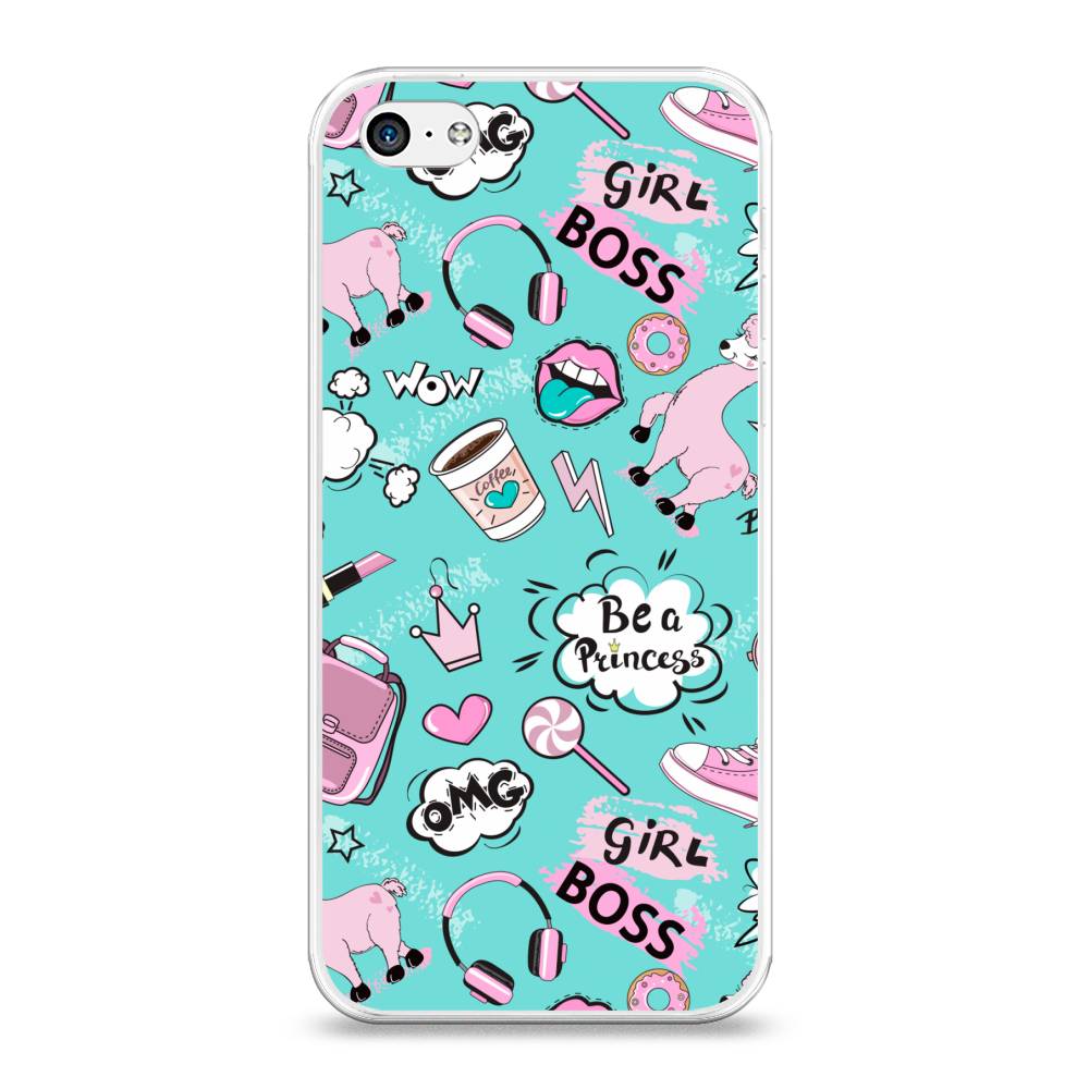 

Чехол Awog на Apple iPhone 5C / Айфон 5C "Стильная лама", Разноцветный, 10250-1
