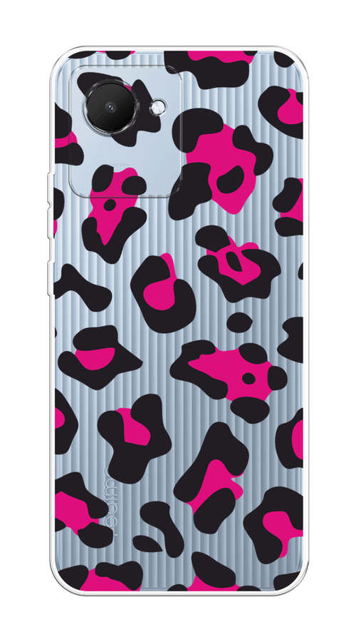 

Чехол на Realme C30 "Pink cow spots", Черный;розовый, 2510550-1