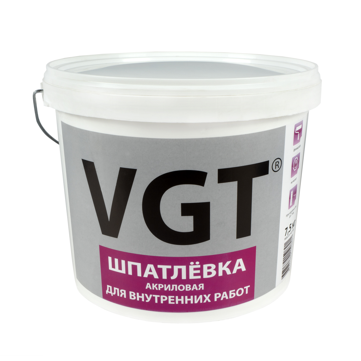 фото Шпатлевка для внутренних работ 7,5 кг "vgt"