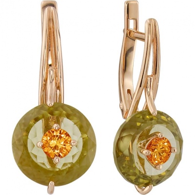 

Серьги из желтого золота с цитрином/кварцем ALORIS Серьги 493КвоЦ, Серьги 493КвоЦ