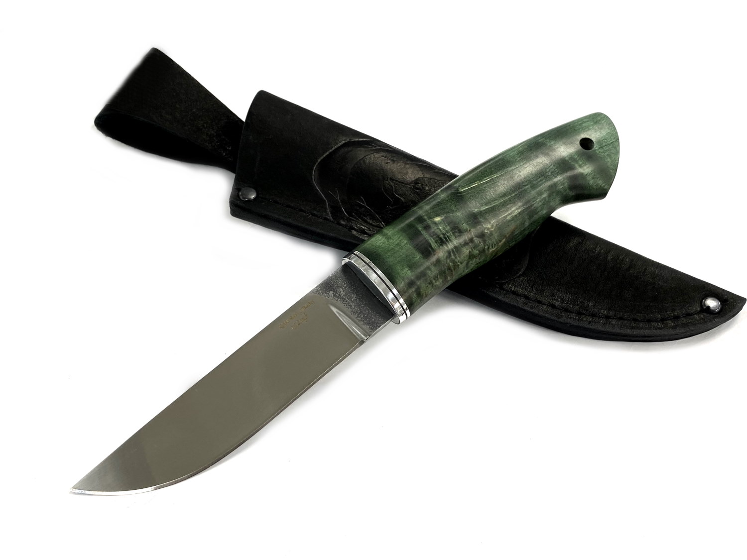 Нож МП Носорог, Х12МФ, стабилизированная карельская береза, зелёный цвет
