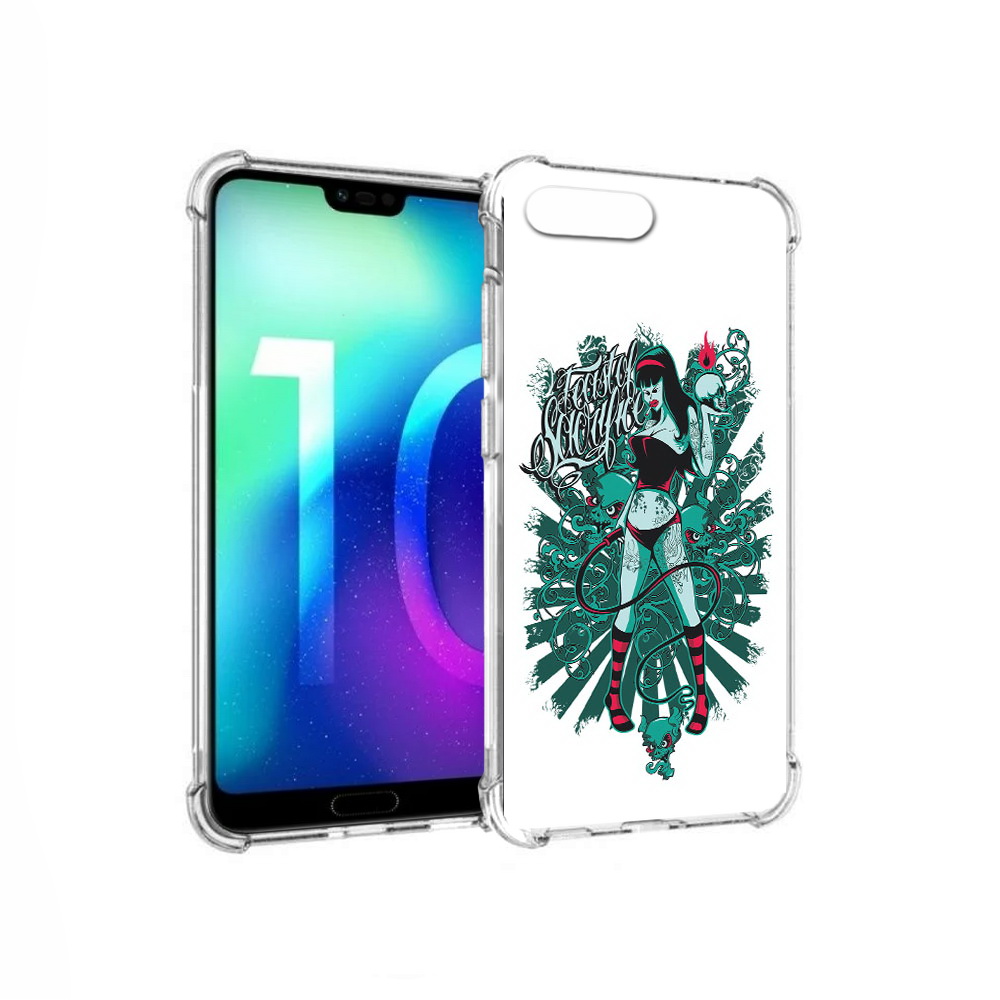 

Чехол MyPads Tocco для Huawei Honor 10 нарисованная девушка в татуировках, Прозрачный, Tocco