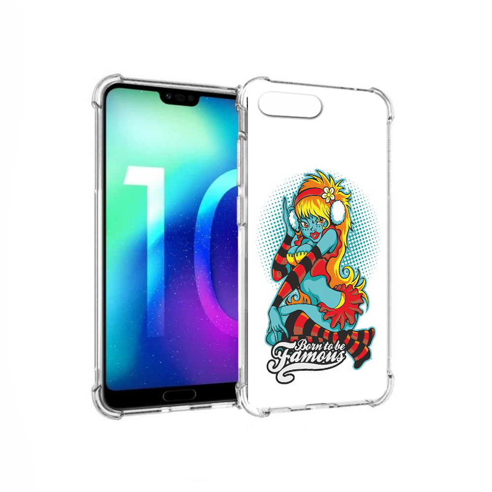

Чехол MyPads Tocco для Huawei Honor 10 нарисованная девушка в наушниках (PT142657.34.498), Прозрачный, Tocco