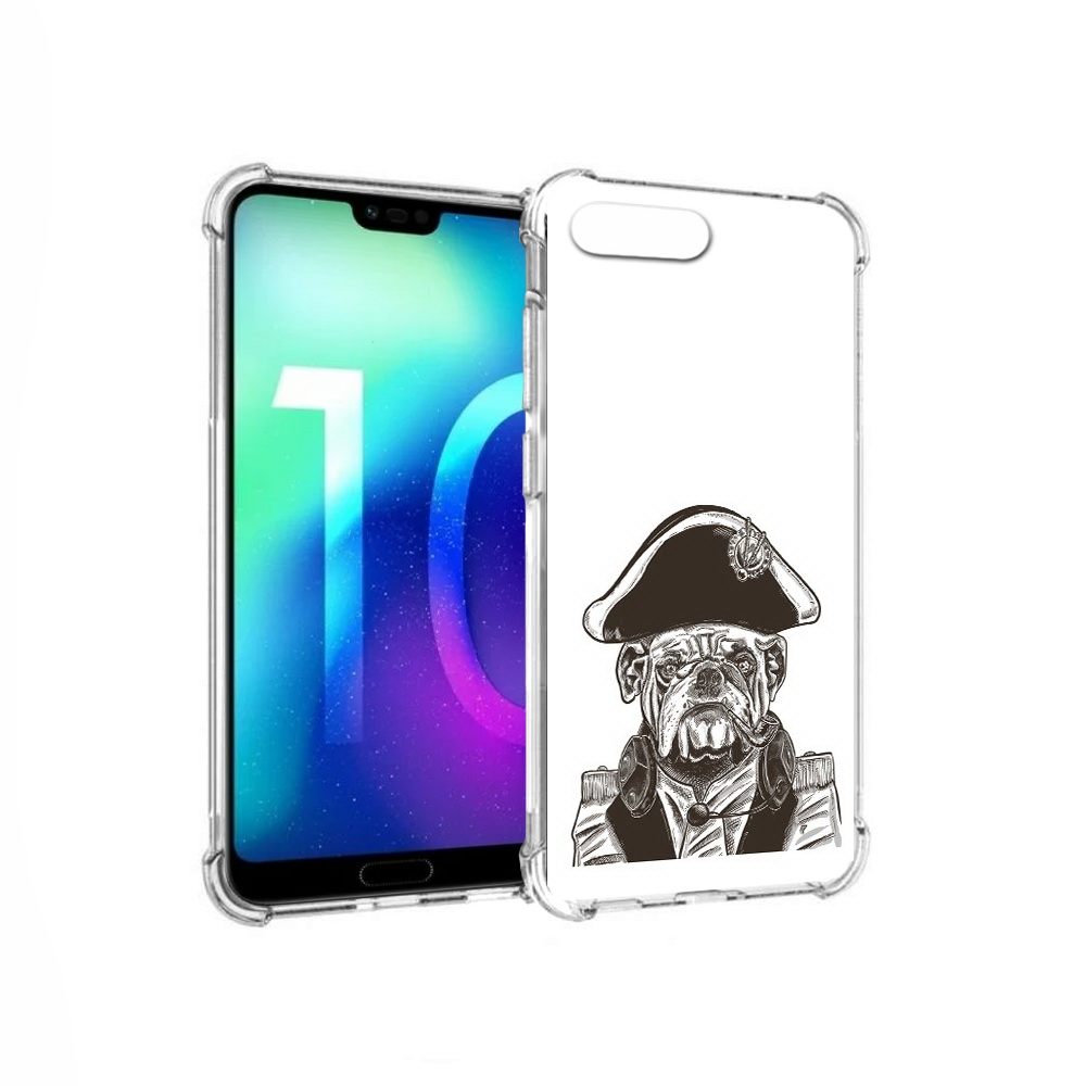 

Чехол MyPads Tocco для Huawei Honor 10 мопс генерал (PT142657.34.483), Прозрачный, Tocco