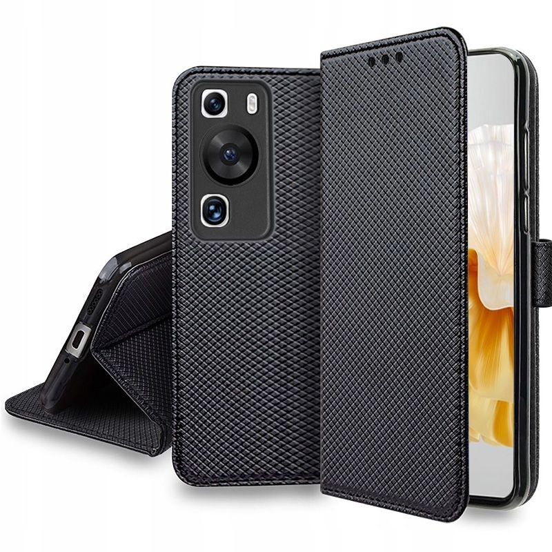 

Кожаный чехол-книжка MyPads с подставкой для Huawei P60 и P60 Pro (Хуавей P60 и P60 Про), Черный