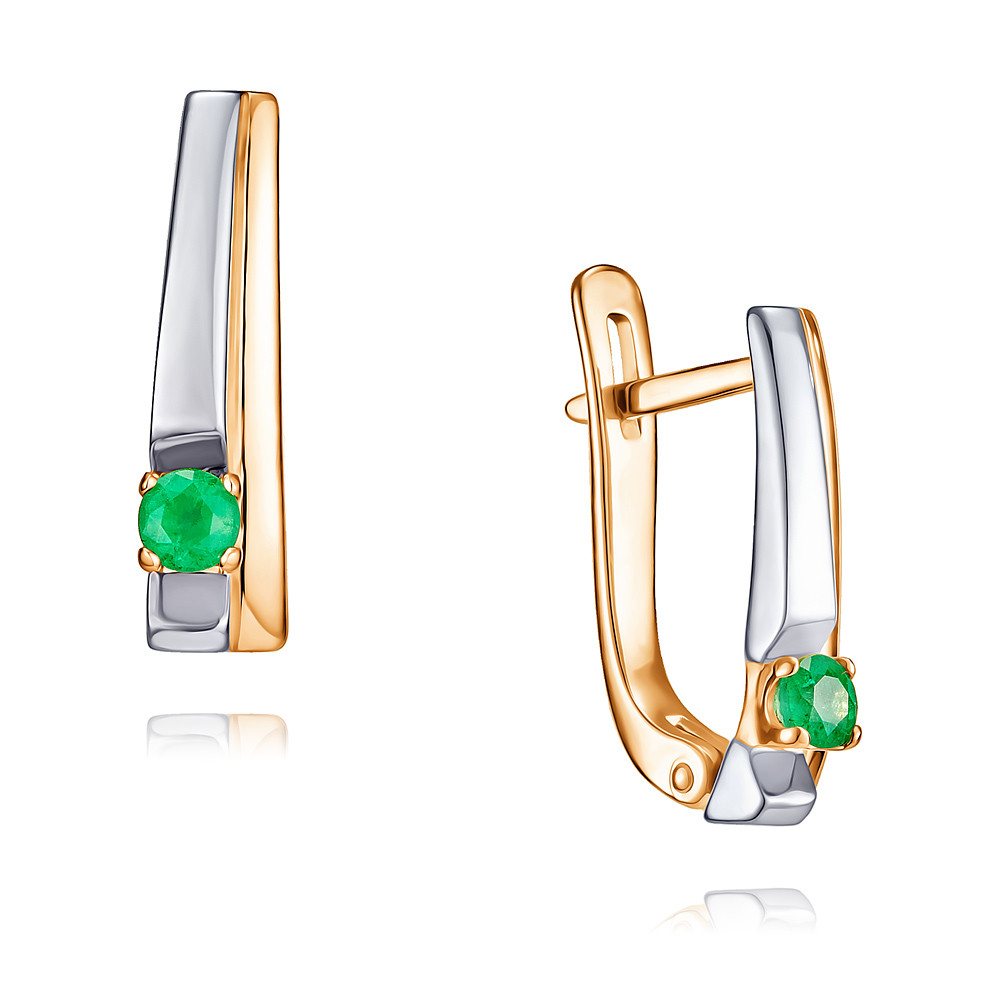 

Серьги из красного золота с изумрудом ADAMAS 24037956/01-А50Д-543, 24037956/01-А50Д-543