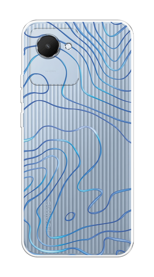 

Чехол на Realme C30 "Blue lines", Прозрачный;синий, 2510550-1