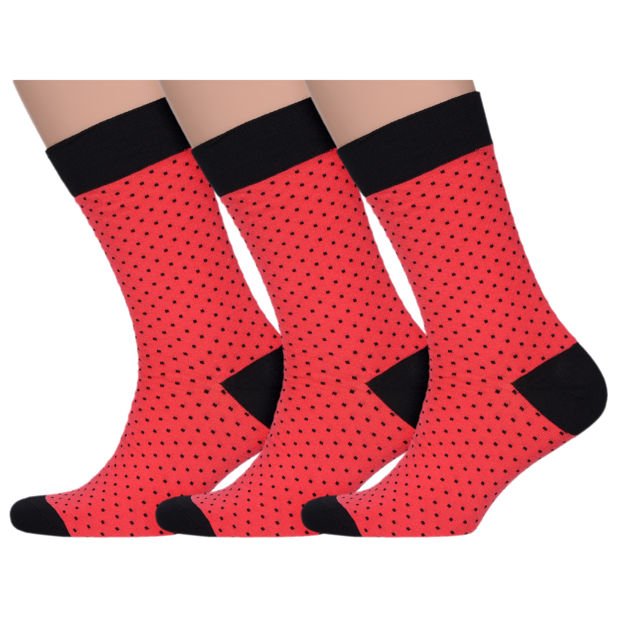 

Комплект носков мужских Нева-Сокс 3-МН-НС красных; черных 31, 3-МН-НС