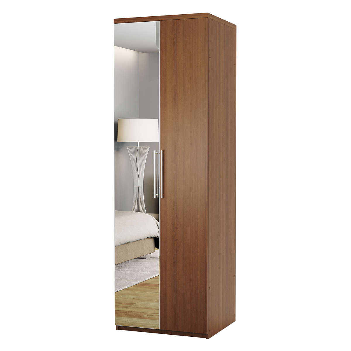 Шкаф для одежды Шарм-Дизайн Комфорт МШ-21 80х45 с зеркалом орех