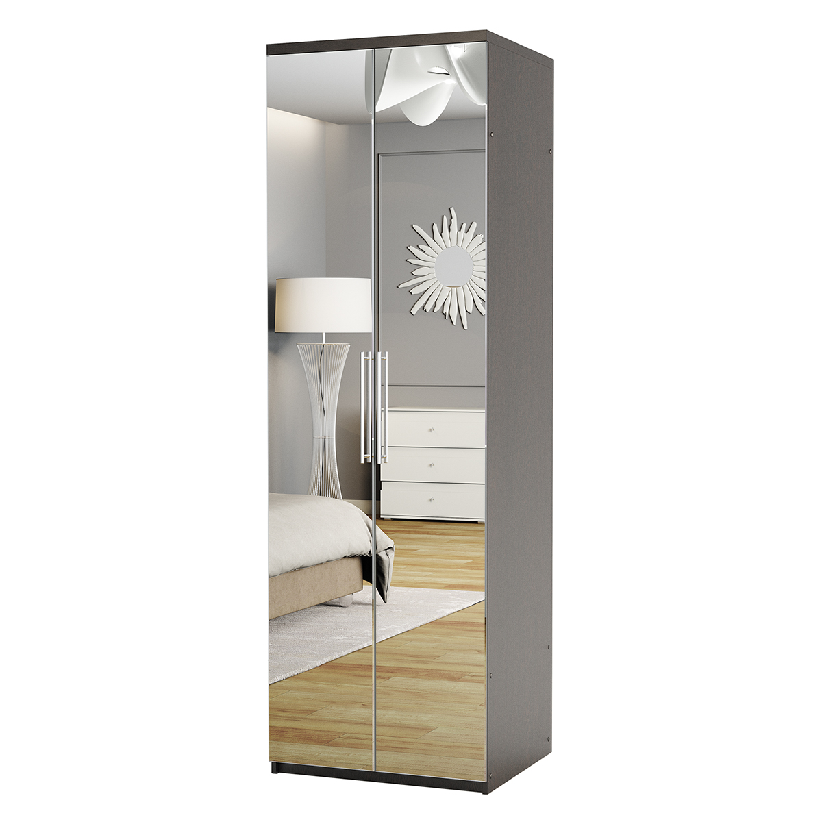 Шкаф для одежды Шарм-Дизайн Комфорт МШ-21 110х60 с зеркалами венге