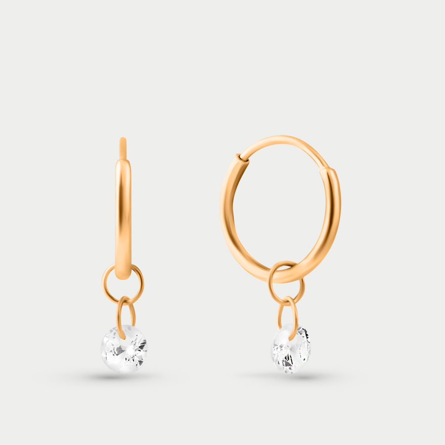 

Серьги из розового золота Санис 03-215566, фианит, 03-215566