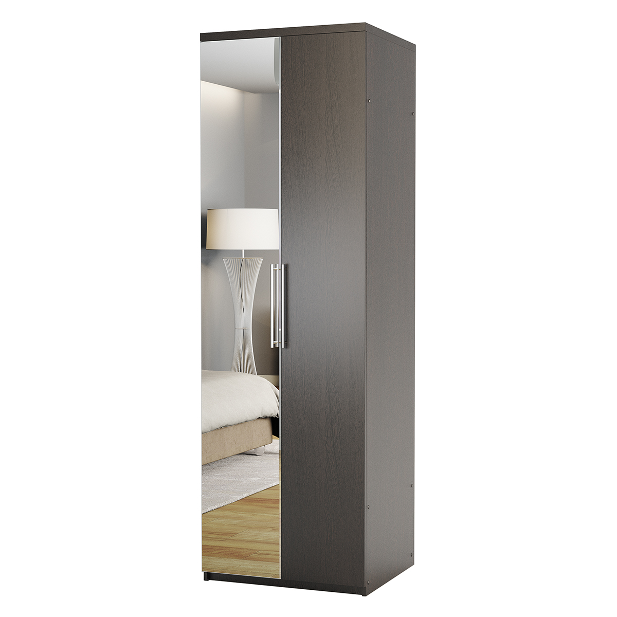 Шкаф для одежды Шарм-Дизайн Комфорт МШ-21 100х60 с зеркалом венге