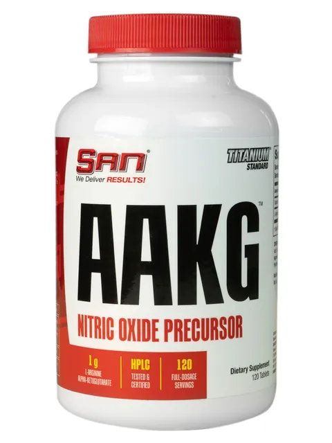 Аминокислоты Аргинин капсулы 120 шт AAKG / Arginine SAN для набора массы, роста мышц