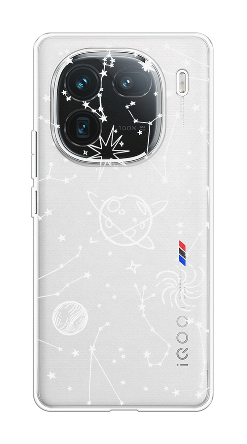 

Чехол на Vivo iQOO 12 Планеты в космосе, Белый, 2612050-1