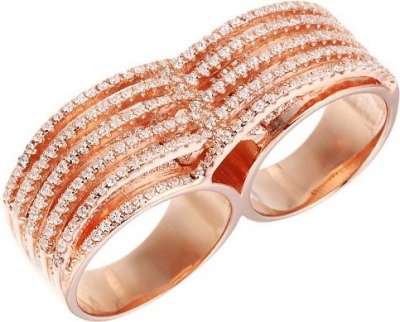 

Кольцо-кастет из серебра Джей Ви R22495-BR_001_PINK, фианит, R22495-BR_001_PINK