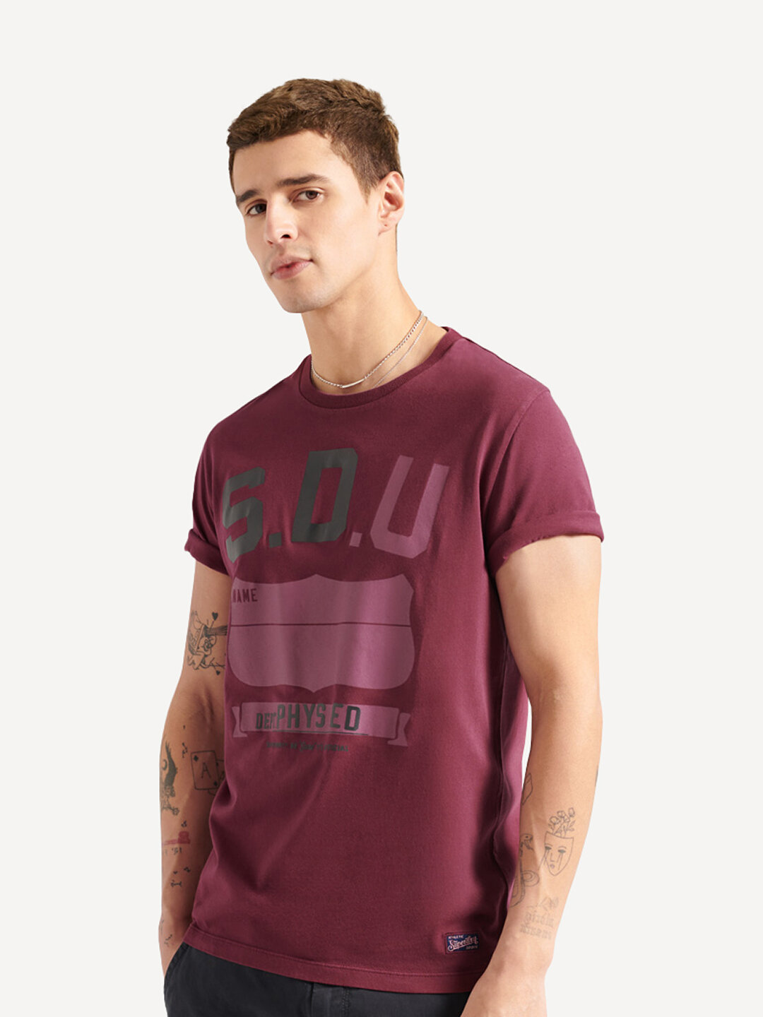 фото Футболка мужская superdry overdye collegiate state tee фиолетовая m