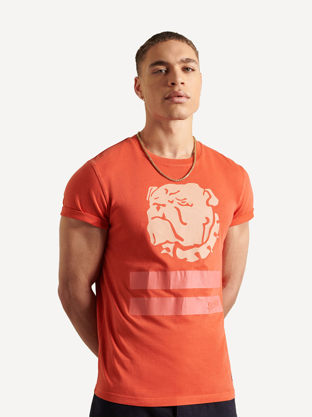 

Футболка мужская Superdry OVERDYE COLLEGIATE STATE TEE оранжевая S, OVERDYE COLLEGIATE STATE TEE