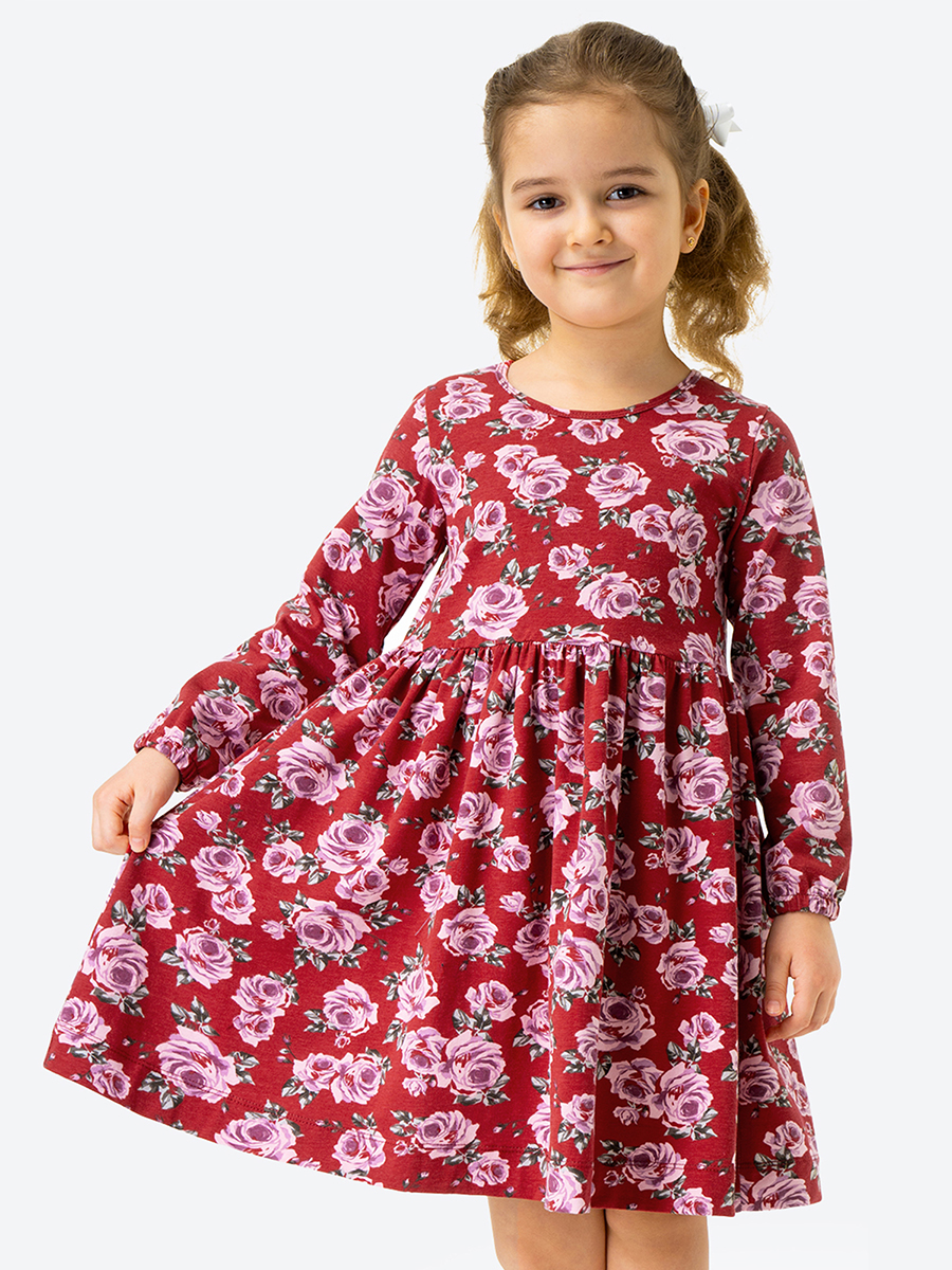Платье детское Happy Fox HF00177, бордовый, 116 платье детское happy fox hf00177 бордовый 122