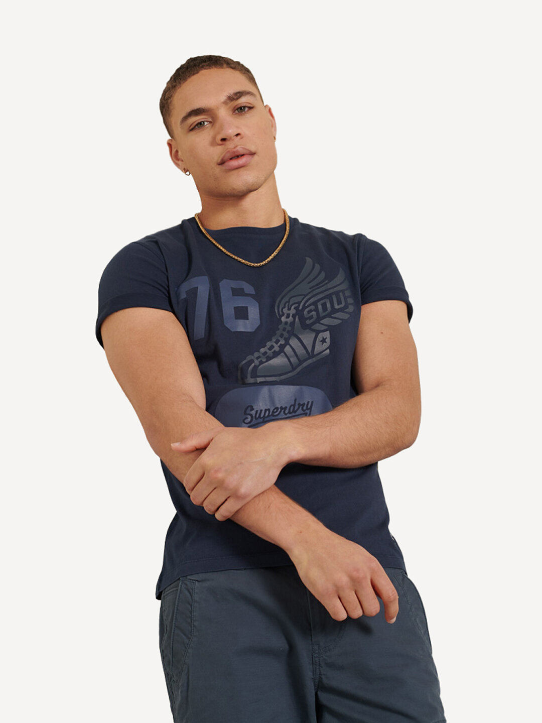 фото Футболка мужская superdry overdye collegiate state tee синяя m