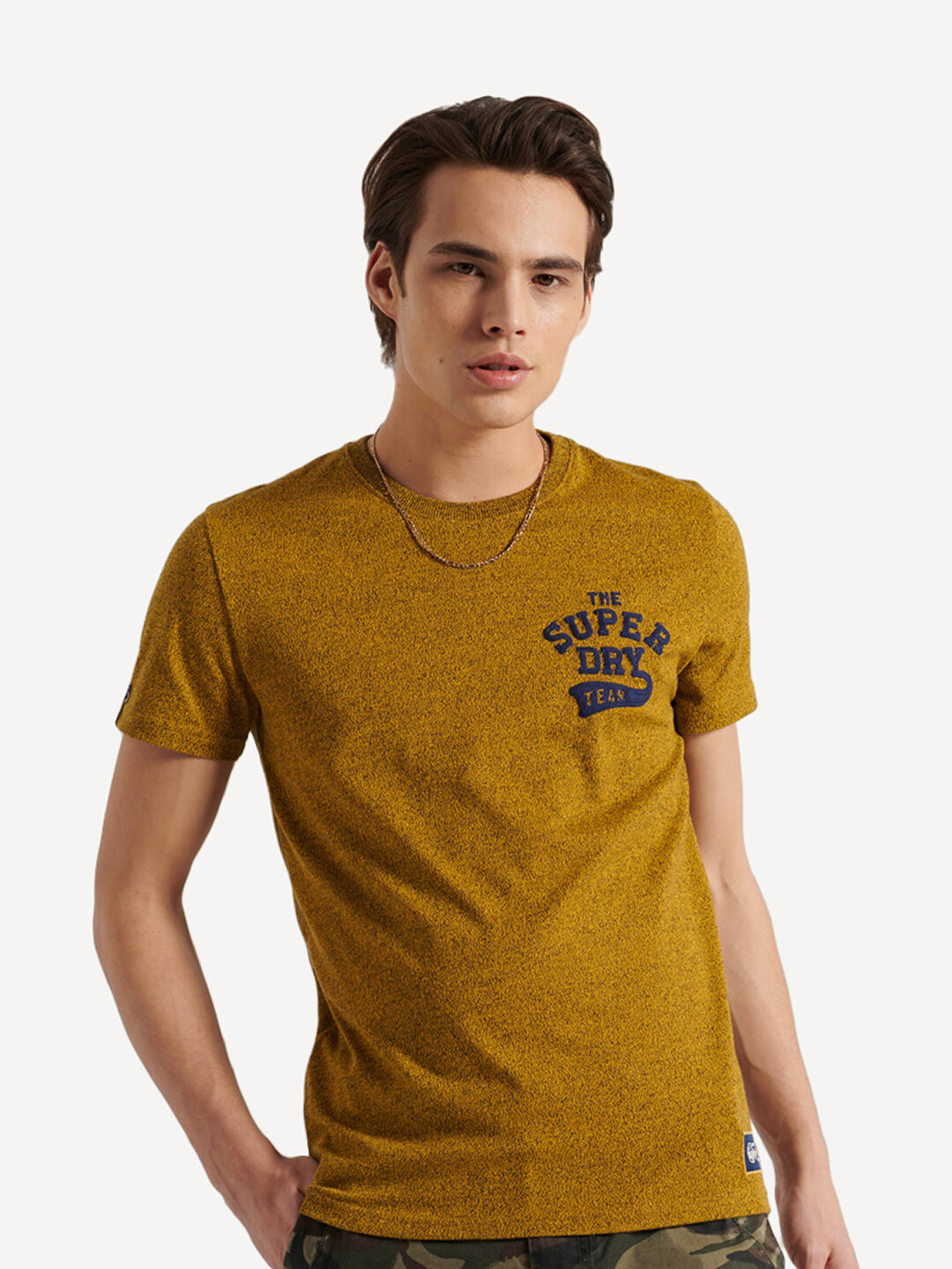 

Футболка мужская Superdry VINTAGE VARSITY EMB TEE желтая L, VINTAGE VARSITY EMB TEE