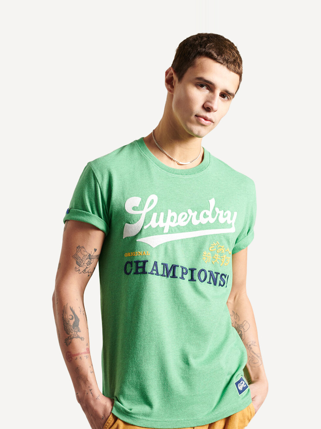 

Футболка мужская Superdry VINTAGE VARSITY EMB TEE зеленая M, VINTAGE VARSITY EMB TEE