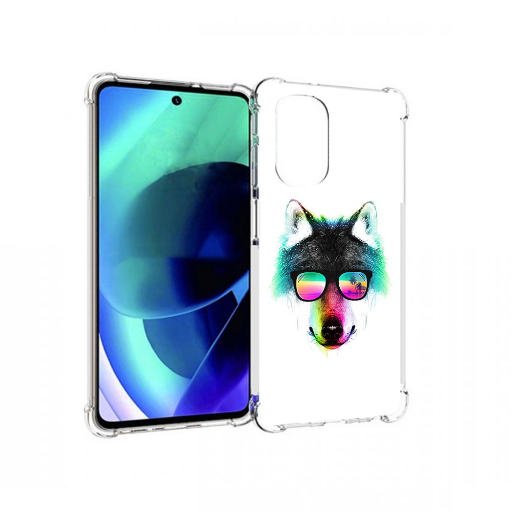 

Чехол MyPads Tocco для Motorola Moto G51 радужный волк (PT227078.365.567), Прозрачный, Tocco