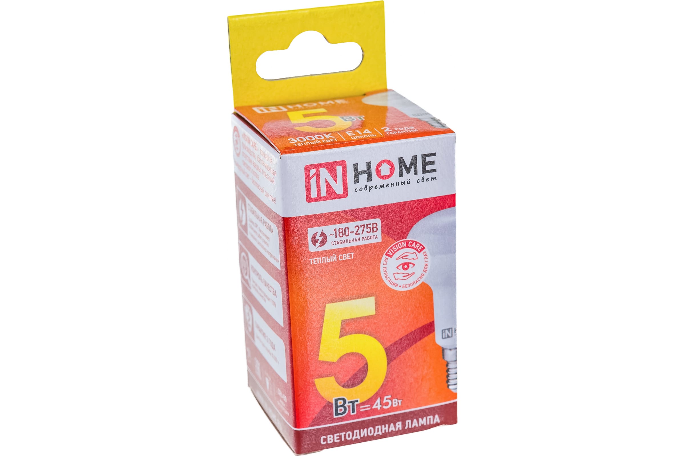 

IN HOME Лампа сд LED-R39-VC 5Вт 230В Е14 3000К 410Лм 4690612030838