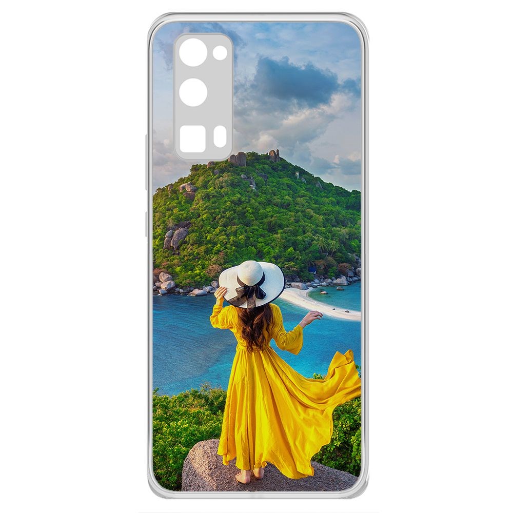 

Чехол-накладка Krutoff Clear Case Платье летнее женское для Honor 30 Pro +