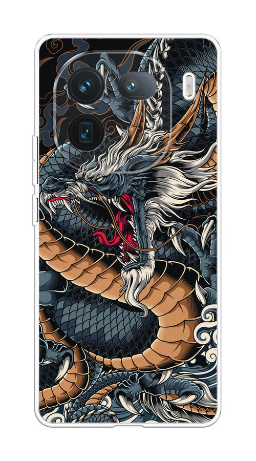 

Чехол на Vivo iQOO 12 Japanese Dragon, Коричневый;черный;синий, 2612050-1