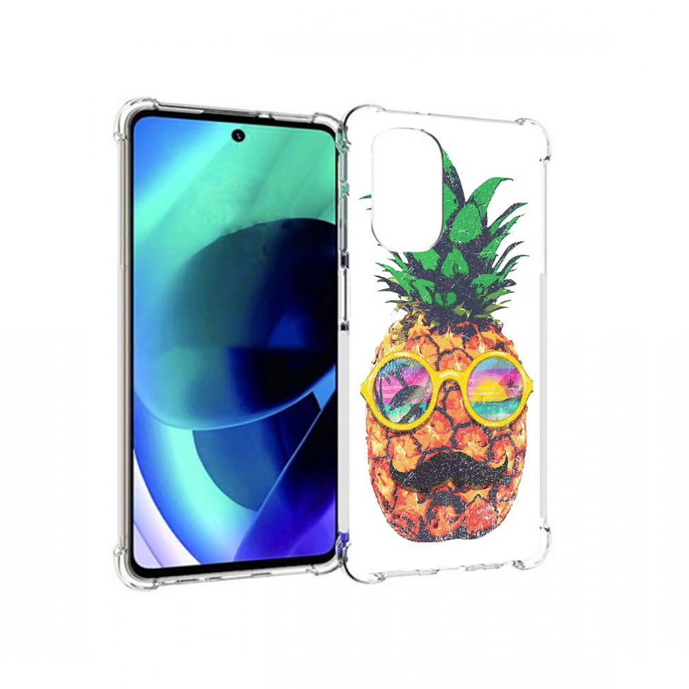 

Чехол MyPads Tocco для Motorola Moto G51 прикольный ананас с лицом (PT227078.365.556), Прозрачный, Tocco