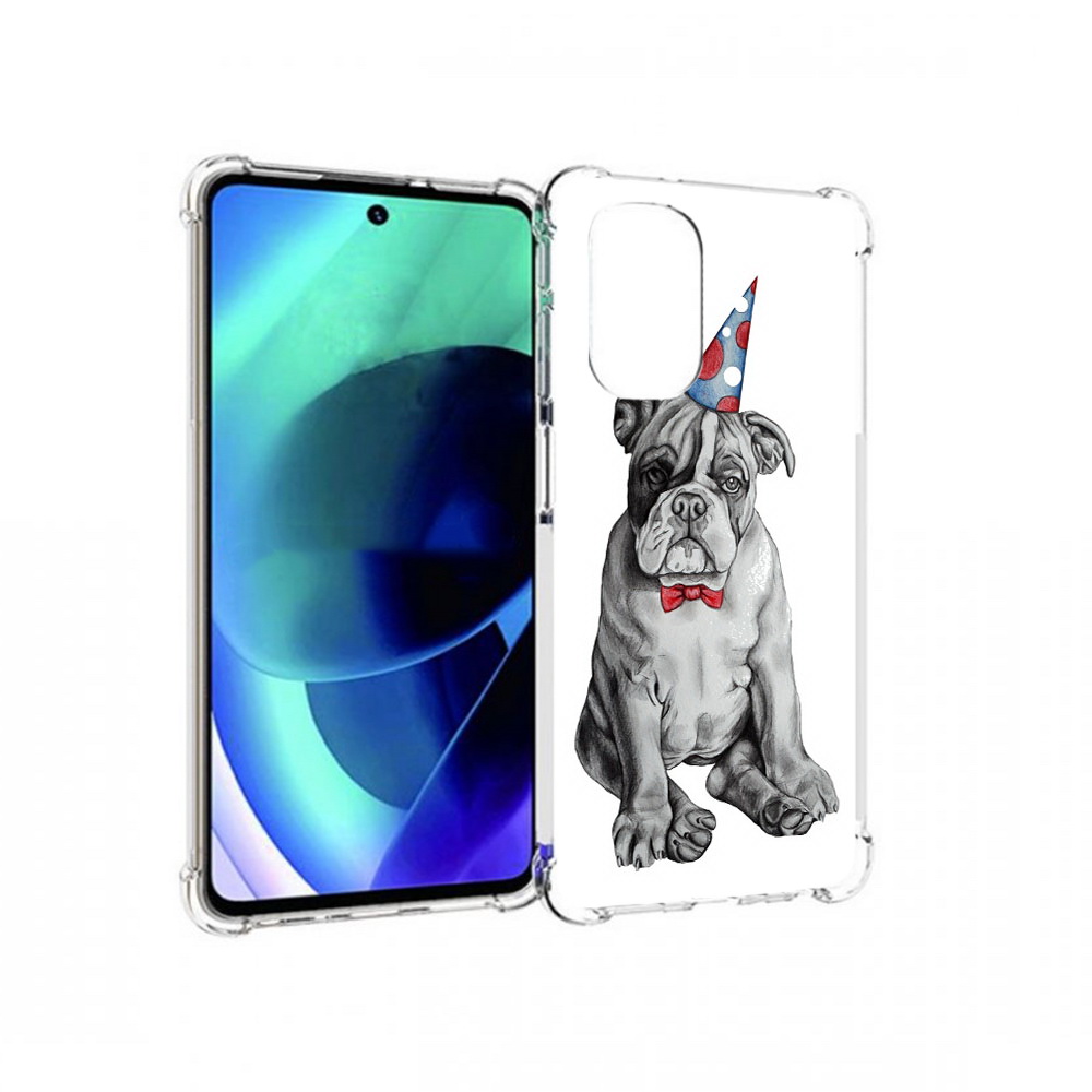 

Чехол MyPads Tocco для Motorola Moto G51 праздничный щенок (PT227078.365.554), Прозрачный, Tocco