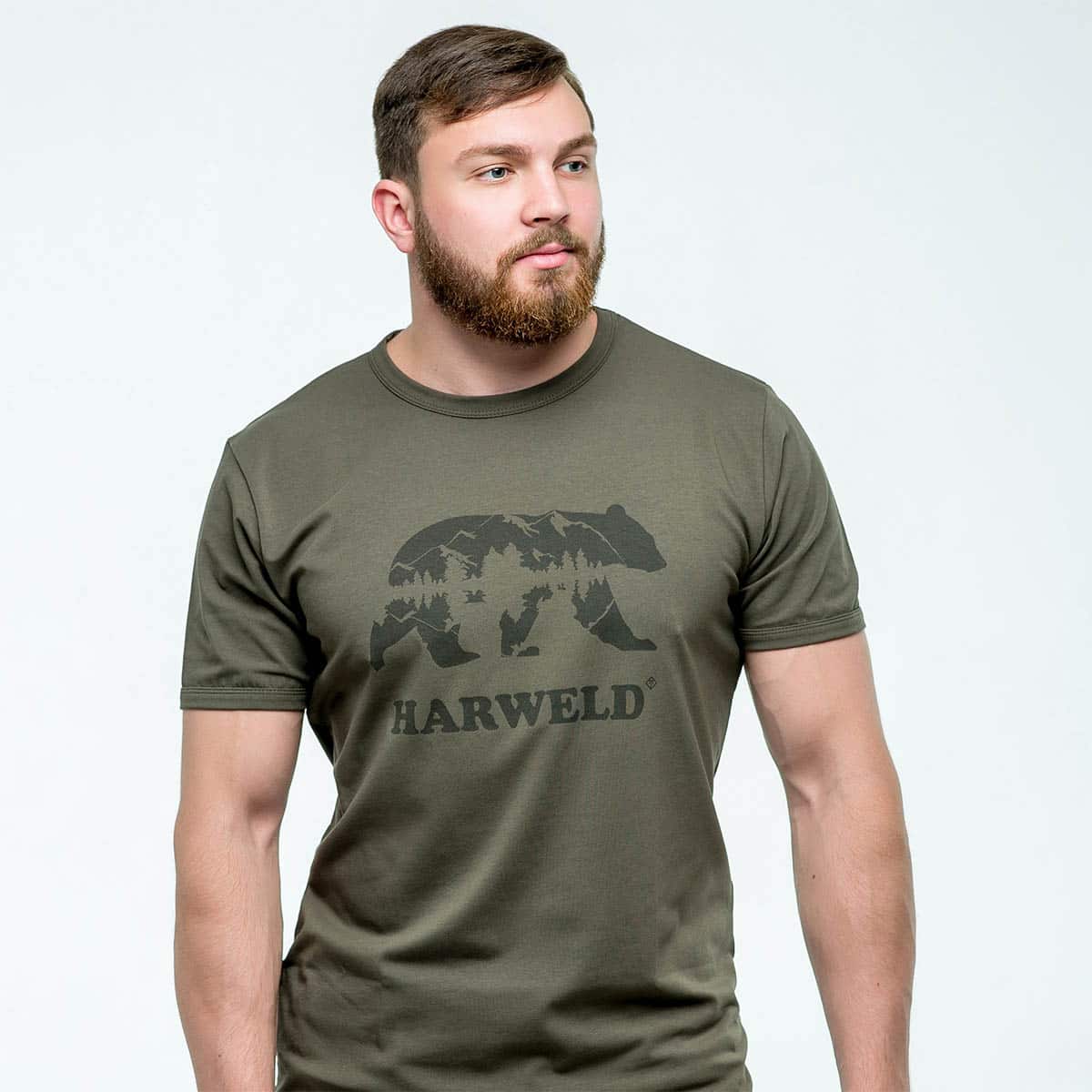 Футболка мужская ХАРВЕЛД F12 хаки 46 RU