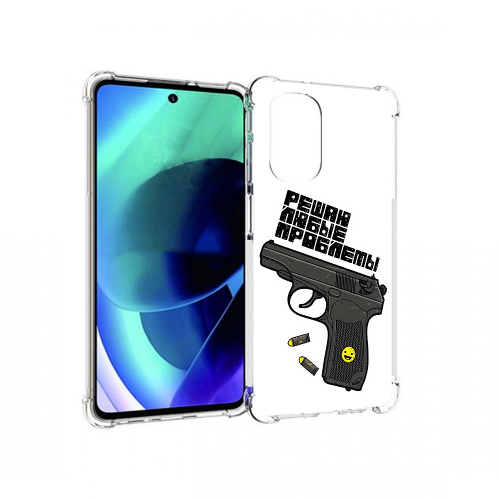 

Чехол MyPads Tocco для Motorola Moto G51 пистолет против проблем (PT227078.365.542), Прозрачный, Tocco