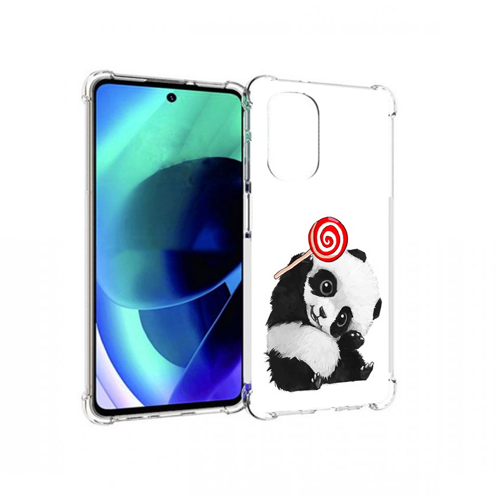 

Чехол MyPads Tocco для Motorola Moto G51 панда с леденцом (PT227078.365.534), Прозрачный, Tocco