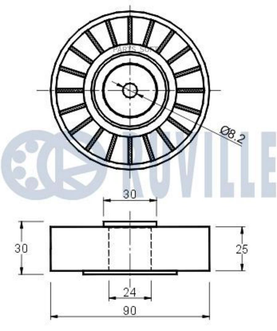 

Ролик Руч.Ремня Vw T4 2.5l,2.4d,2.5tdi Ruville арт. 540757