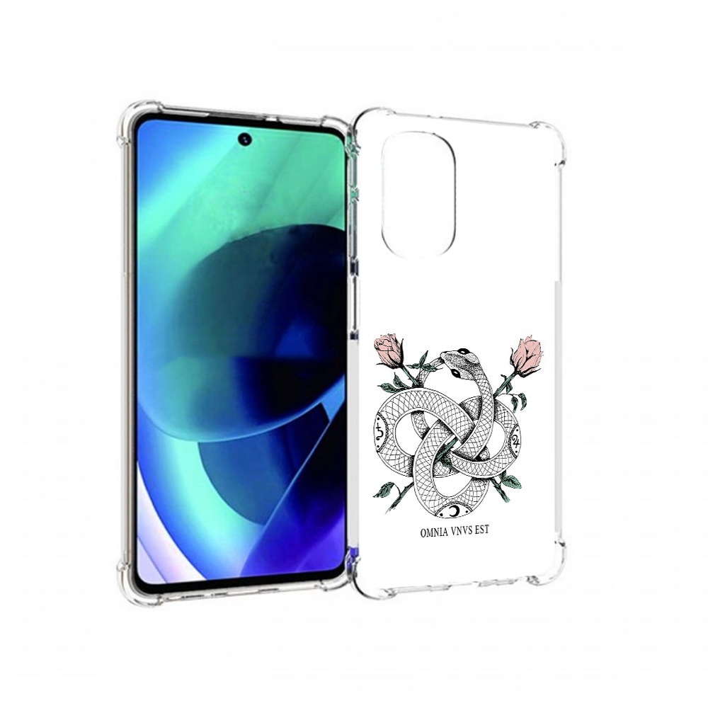 

Чехол MyPads Tocco для Motorola Moto G51 нарисованная змея абстракция (PT227078.365.502), Прозрачный, Tocco