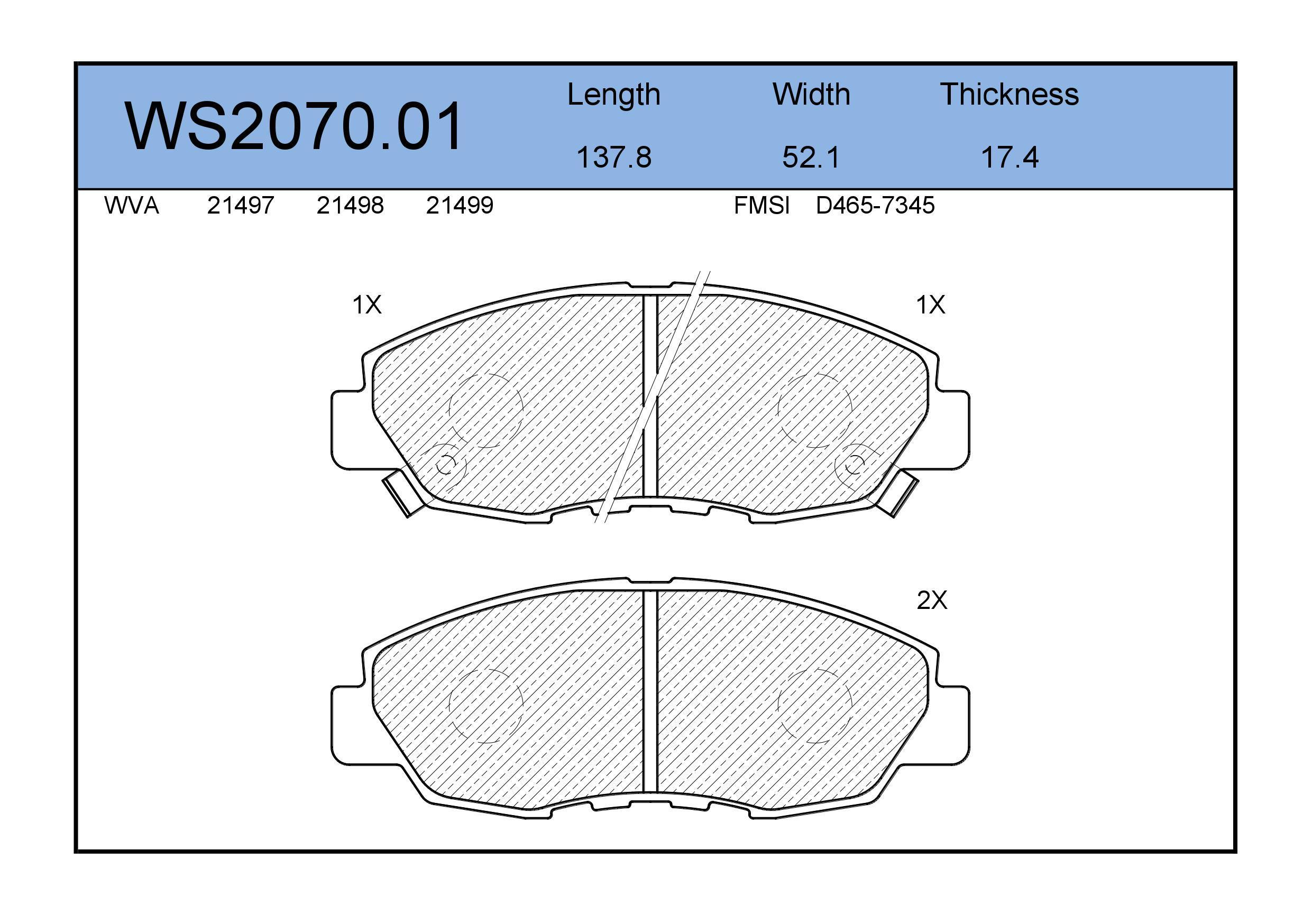 

Тормозные Колодки JEENICE WS207001