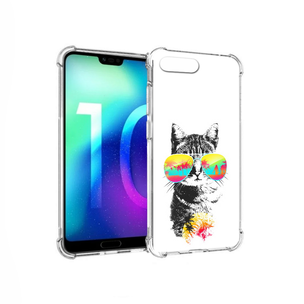 

Чехол MyPads Tocco для Huawei Honor 10 крутой кот (PT142657.34.425), Прозрачный, Tocco