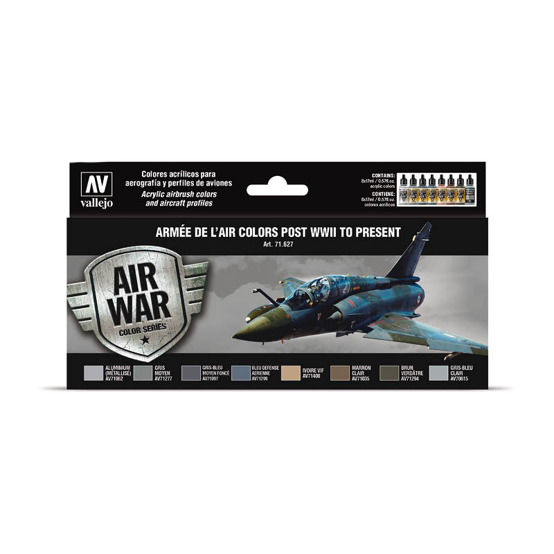 фото Набор акриловых красок vallejo model air armee de l'air colors post wwii to present 71627