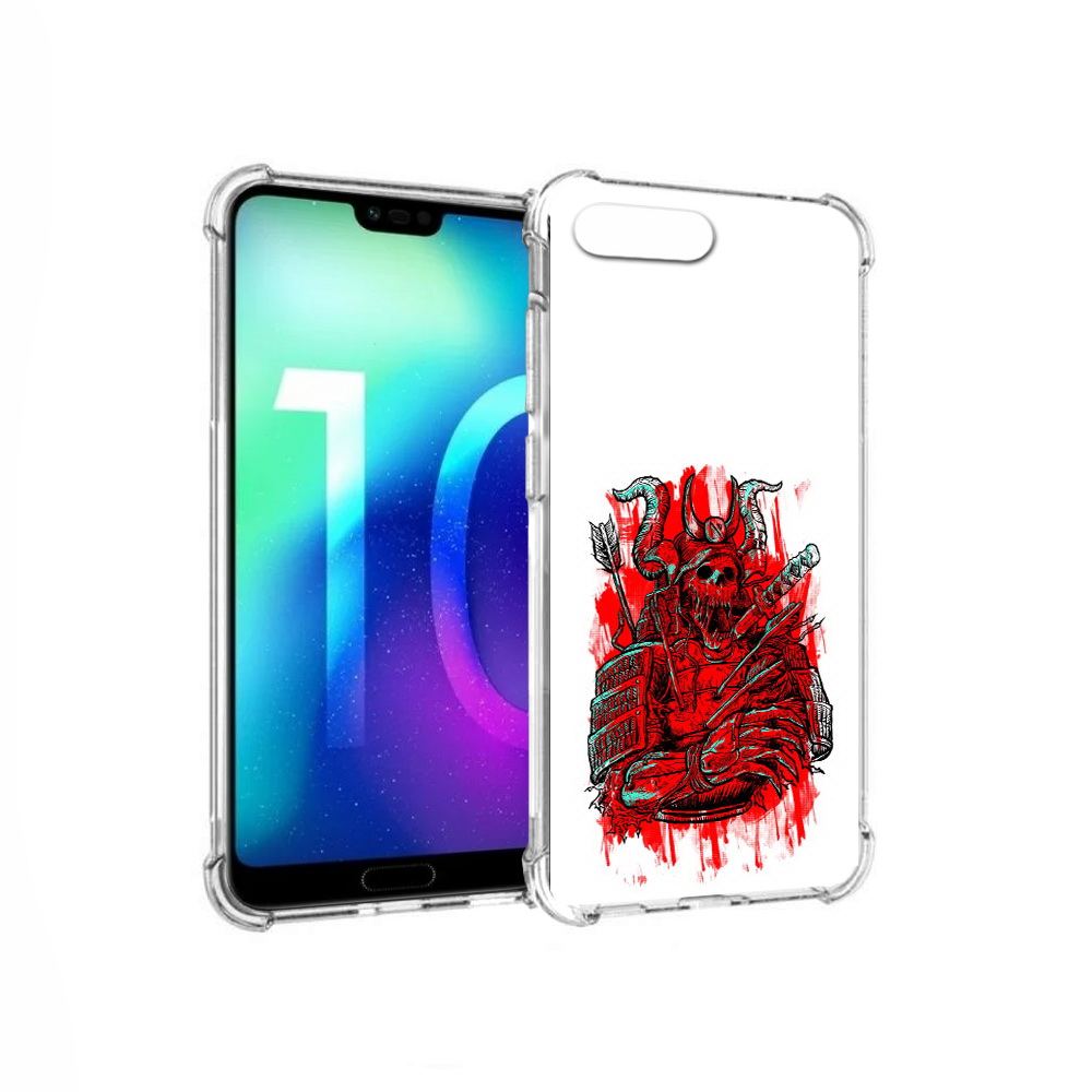 

Чехол MyPads Tocco для Huawei Honor 10 красный скелет воин (PT142657.34.413), Прозрачный, Tocco