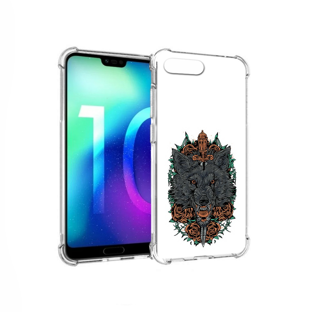 

Чехол MyPads Tocco для Huawei Honor 10 красивый злой волк (PT142657.34.409), Прозрачный, Tocco