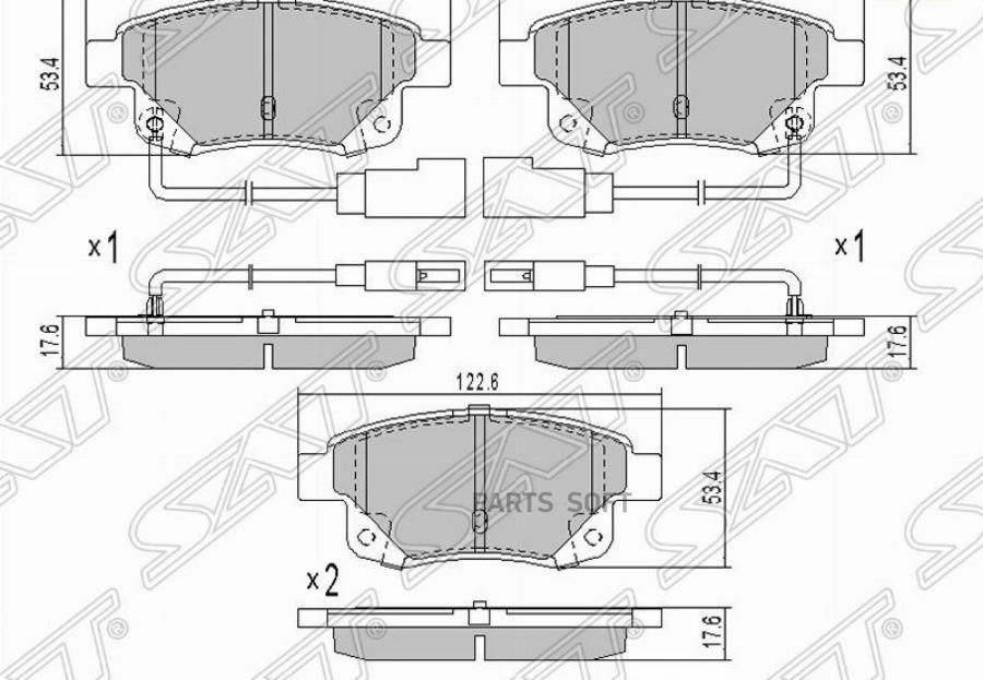 

Тормозные колодки SAT задние для Ford Transit 2006- ST1819638