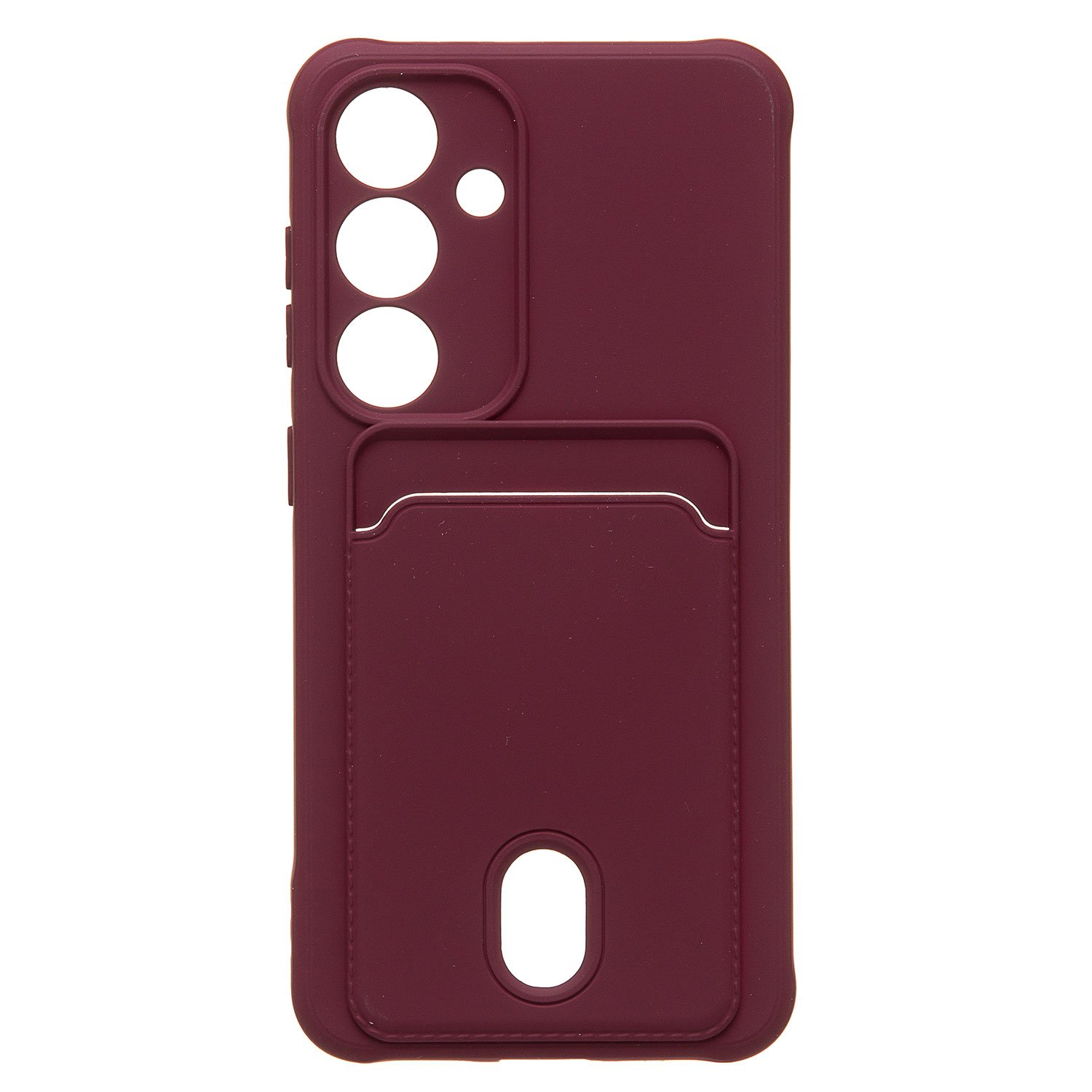 

Чехол Samsung SM-S921B (Galaxy S24) силиконовый с картхолдером 4 <бордовый>