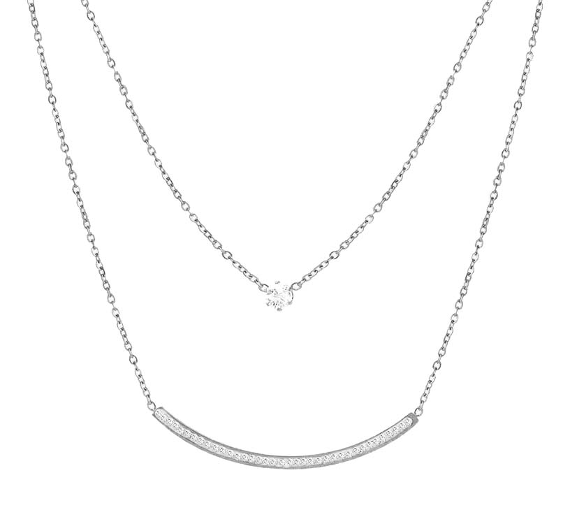 

Колье из стали 37 см Nouvelle mode N-106-03, фианит, N-106-03