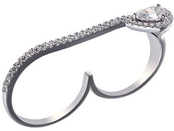 

Кольцо-кастет из серебра Джей Ви MJ-3042R_001_WG, фианит, MJ-3042R_001_WG