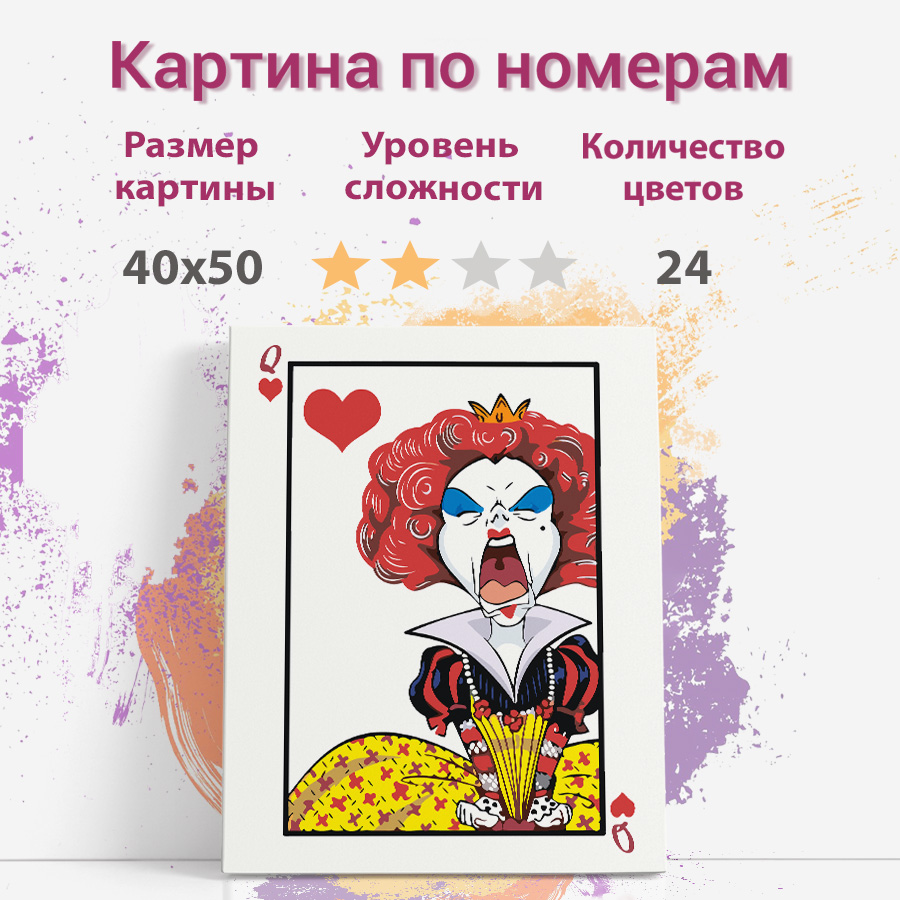 

Картина по номерам Раскрасим сами Красная королева Алиса в стране чудес ALICE холст 40х50, Красная королева Алиса в стране чудес